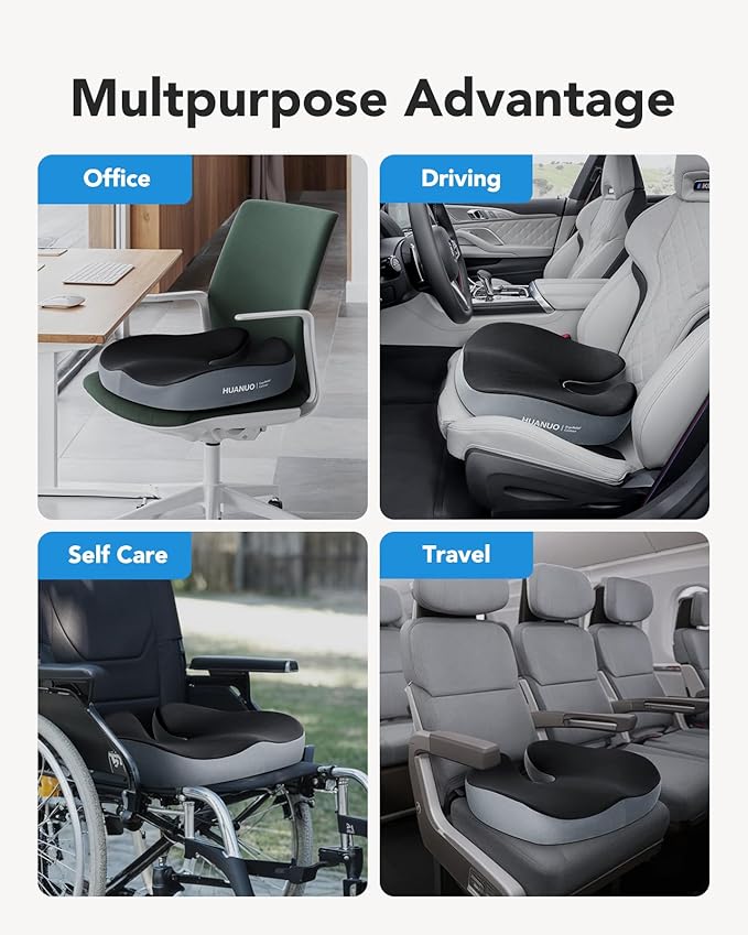 HUANUO Seat Cushion for Office Chairs, Extra Large Desk Chair Cushion for Back - Image 5