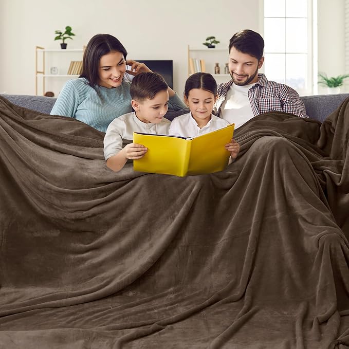 PHF Oversized King Fleece Blanket 120"x120", No Shed No Pilling Big Soft Blanket - Image 2