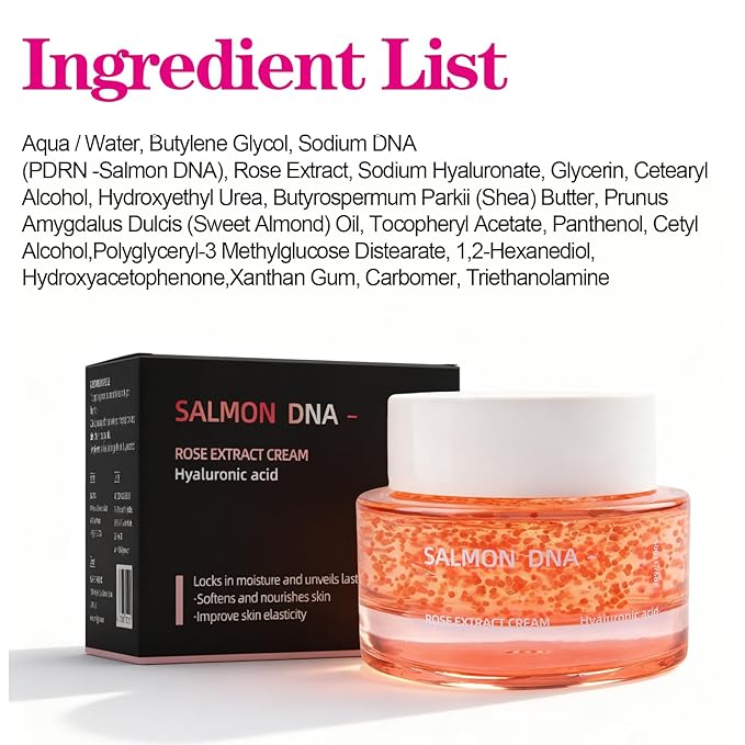 Salmon DNA PDRN Pink Collagen Capsule Cream - Lightweight Hydrating Gel Moisturizer with Niacinamide, Hyaluronic Acid, Glow Boost, Non-Sticky, Sensitive Skin