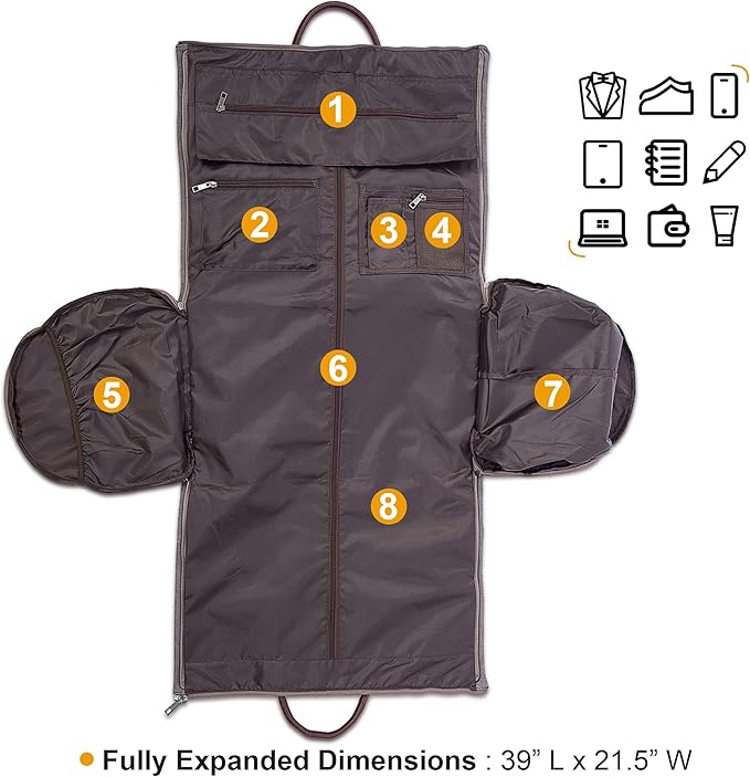 seyfocnia Convertible Travel Garment Bag, Carry on Garment Duffel Bag - Image 3