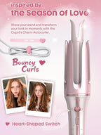 SHEGLAM Pink Curling Iron Automatic Gift for Woman (Pink, 1 inch)