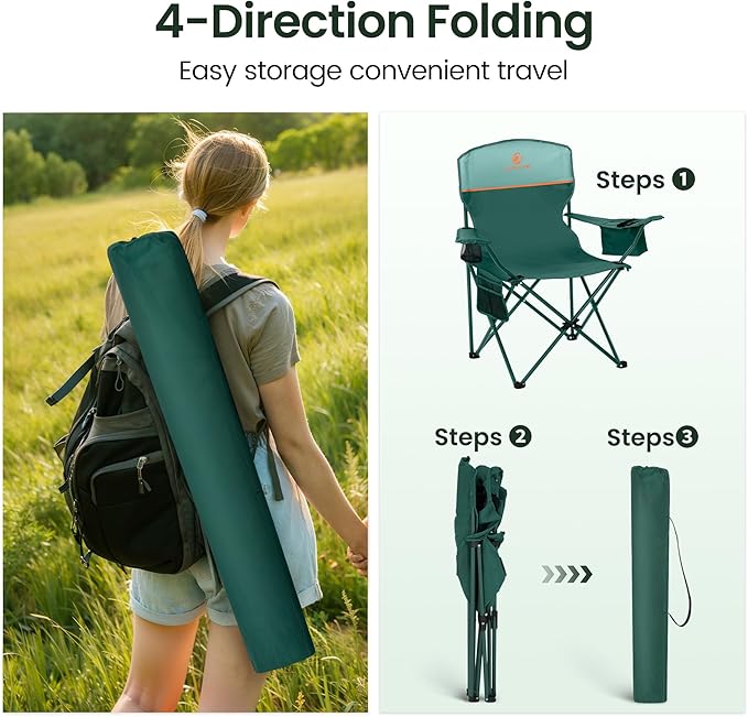 HIGH POINT SPORTS 2 Pack Portable Camping Chair - Image 8