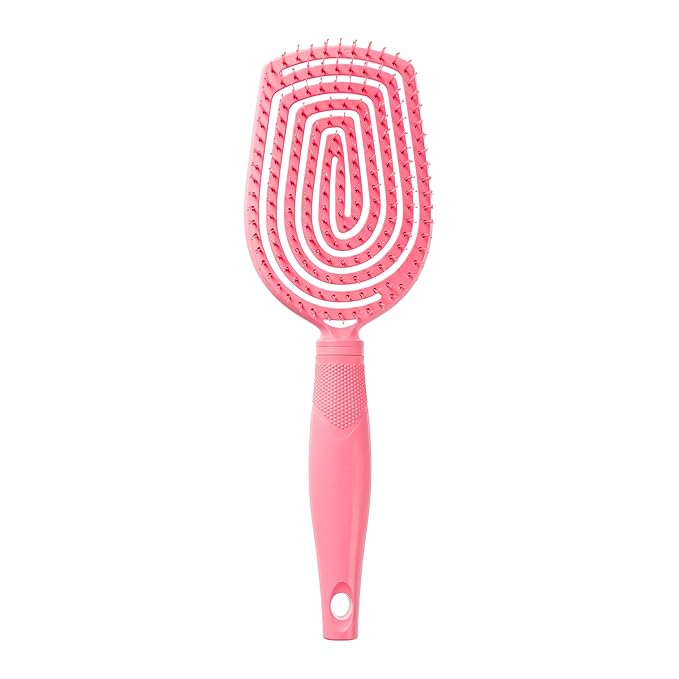 Conair Scalp Care Detangling hairbrush - Curly Hair Brush - Scalp Massager - hairbrushes for women & men - detangler for all lengths and types - can use wet or dry - Pink Pulse