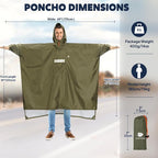 ANYOO Hooded Rain Poncho for Adults Waterproof Lightweight Rain Coat for Men - Image 2
