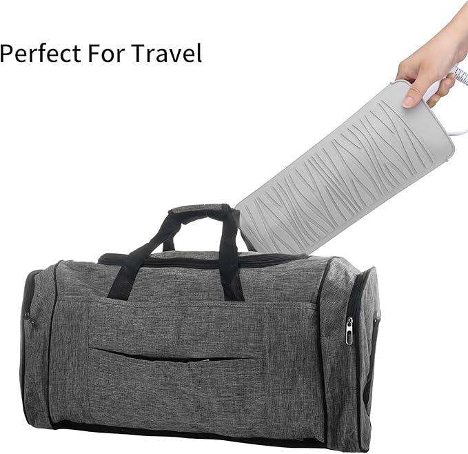Heat Resistant Travel Mat Pouch for Hair Straighteners, Crimping Irons, Curling Wands, Flat Irons and Hair Styling Tools (1 Pack, Gray)