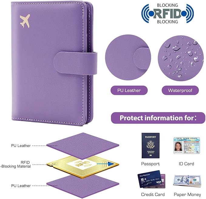 Melsbrinna Premium Leather Passport Holder Covers Case, Waterproof Rfid - Image 4