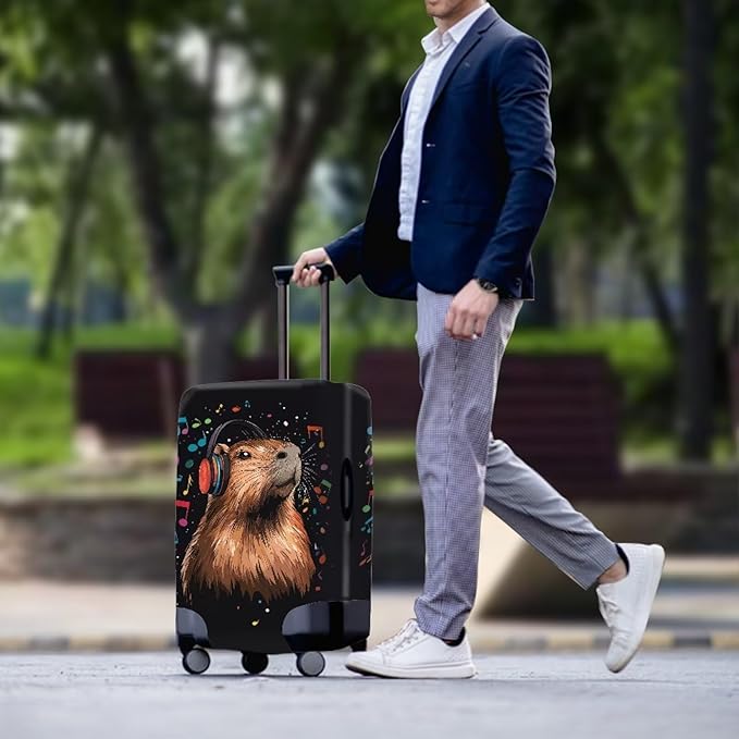 Capybara Luggage Cover Fits 26-29 Inch Luggage Anti-Scratch Spandex Zipper - Image 3