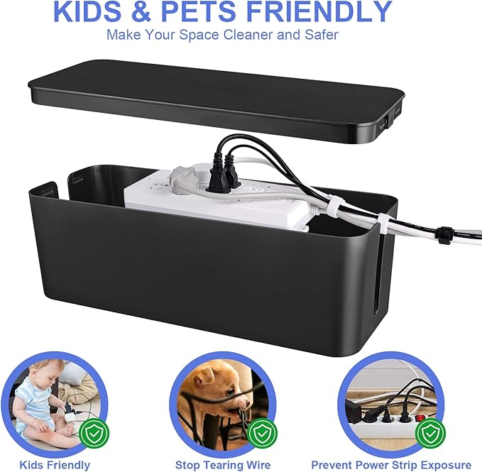 Chouky Cable Organizer Box Set of Three, Power Cover Cord Holder Surge Protector - Image 5