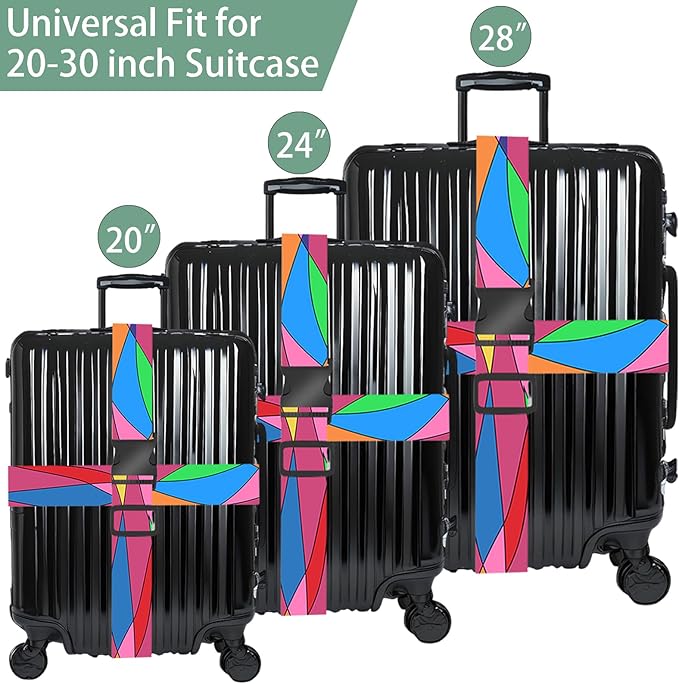 Colorful Luggage Straps for Suitcases, Adjustable Luggage Travel Belts to Keep - Image 3