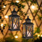 DECORKEY Lantern Decorative Indoor & Outdoor, 2 Pack Large Hanging Candle - Image 4