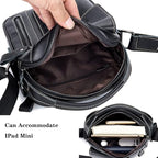 KPYWZER Genuine Leather Shoulder Bag Small Men Messenger Pack Handbag Sling - Image 5