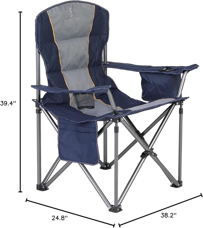 HIGH POINT SPORTS Oversized Portable Folding Camping Chair, 450 LBS Support - Image 3