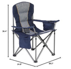 Heavy Duty Oversized Portable Camping Folding Chair Support 450 LBS Blue (Single Pack / Blue)