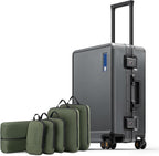 LEVEL8 Zipperless Carry On Luggage Airline Approved by LEVEL8