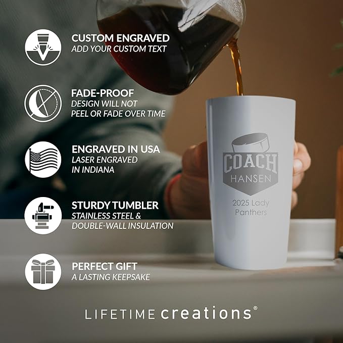 Lifetime Creations Personalized Hockey Coach Tumbler: Custom Hockey Coach Gift - Image 2