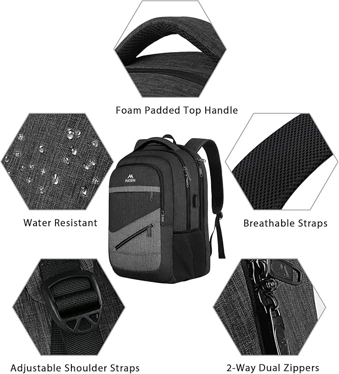 MATEIN 17 Inch Backpack for Men, Professional Work Office Laptop Backpack - Image 6