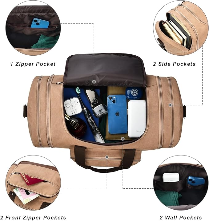 Dimayar Expandable Duffle Bag for Men, 50L Large-Capacity Weekender, - Image 4