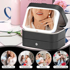 Travel Jewelry Case with LED Lighted Mirror, Portable Travel Jewelry Organizer - Image 7