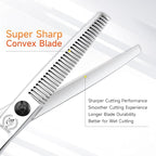 Fenice Peak Professional Hair Thinning Scissors 6'' Barber Texturizing Shears with Sharp Razor Edge 440C Thinner Hair Scissors with Ergonomic Design for Salon and Home User.