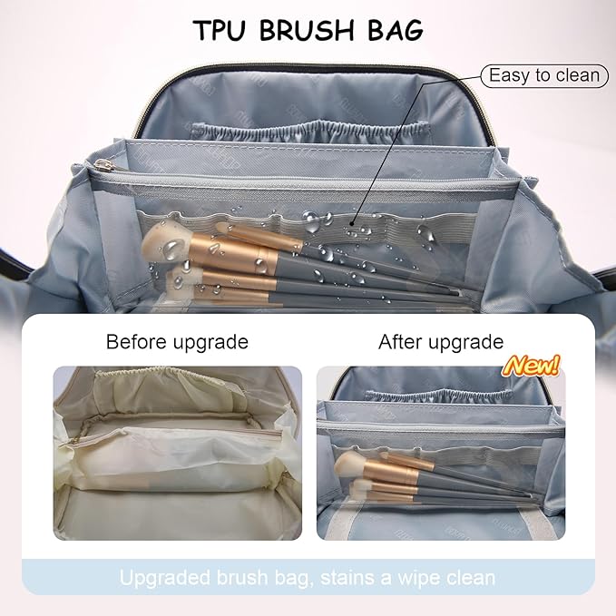BOYATU Travel Makeup Bag Organizer Cosmetic Bag: 3 Pcs Set Make up Bags - Image 3