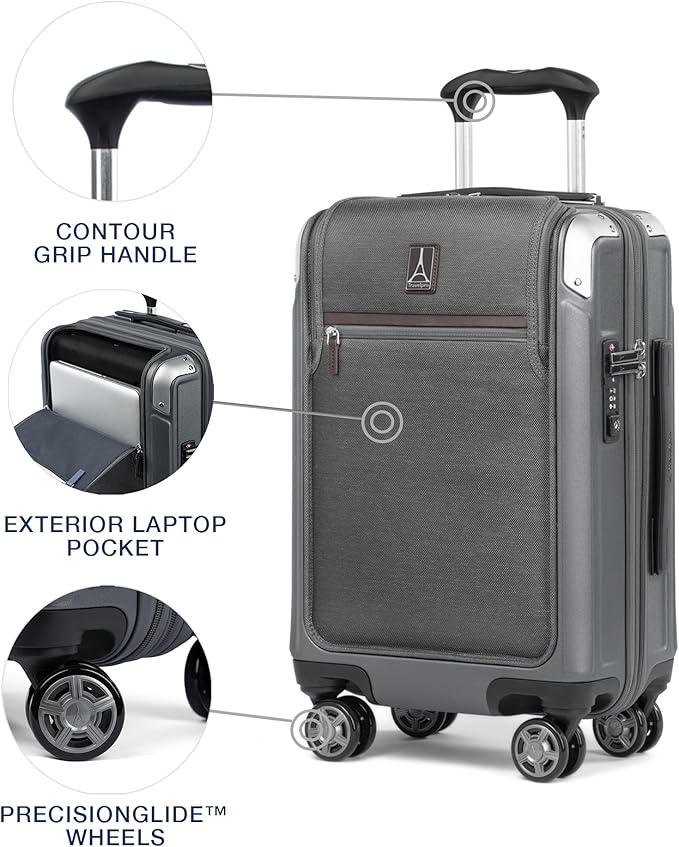 Travelpro Platinum Elite Hardside Expandable Carry on Luggage, 8 Wheel Spinner - Image 2