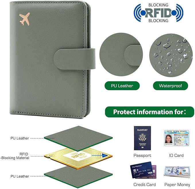 Melsbrinna Premium Leather Passport Holder Covers Case, Waterproof Rfid - Image 4