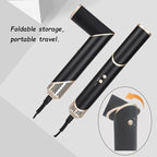 5-in-1 Hot Air Styler,Foldable Design 110,000 RPM High-Speed Hair Dryer Brush,Auto-Wrap Curlers for Curling,Straightening,Volumizing, Frizz-Free & No Heat Damage,Includes Travel Bag,Gift for Women