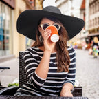 DRESHOW Beach Hats for Women Big Straw Wide Brim Summer Hat Floppy Foldable - Image 3