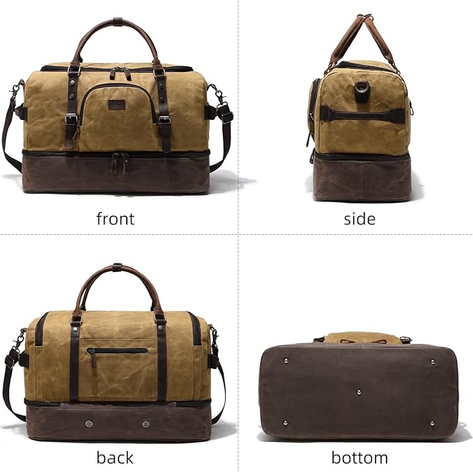 Nerlion Weekender Bag with Shoe Compartment Large Overnight Bag - Image 9