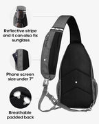 WATERFLY Crossbody Sling Backpack Sling Bag Travel Hiking Chest Bag Daypack - Image 4