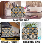 Boho Cosmetic Bag Sunset Leaf Aesthetic Zipper Makeup Pouch Small Makeup Bag (1Pcs)