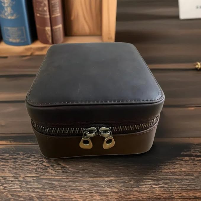 Watch Travel Case for Men, Genuine Leather Watch Case Travel Jewelry Case - Image 6