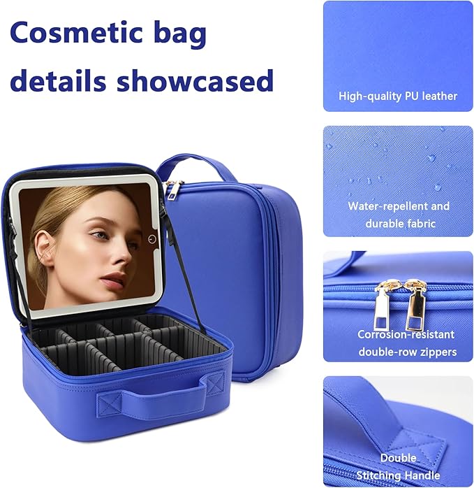 Travel Makeup Bag for Makeup Artists Large Makeup Case, - Image 6
