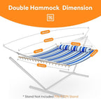 Double Hammock with Spreader Bar, Soft Pillow, Max Load 500lbs, Portable Hammock - Image 6