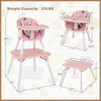 BABY JOY High Chair, 5 in 1 Convertible Highchair - Image 6