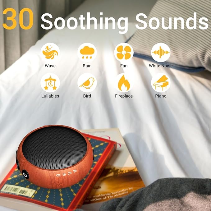 SoundMe Small Sound Machine Brown Noise Machine 30 Soothing Natural Sounds Rain - Image 2