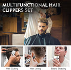 Professional Hair Clippers Set for Men, Electric Foil Shavers for Men, Barber Kit Clipper and Trimmer Set with Travel Case