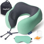 napfun Neck Pillow for Traveling, Upgraded Travel Neck Pillow for Airplane 100% by NAPFUN