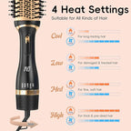 Hair Dryer Brush Set, Multifunctional Hot Air Brush for Salon Blowouts, Negative Ion Technology & Quick Drying, Shiny and Less Frizz, Black Gold