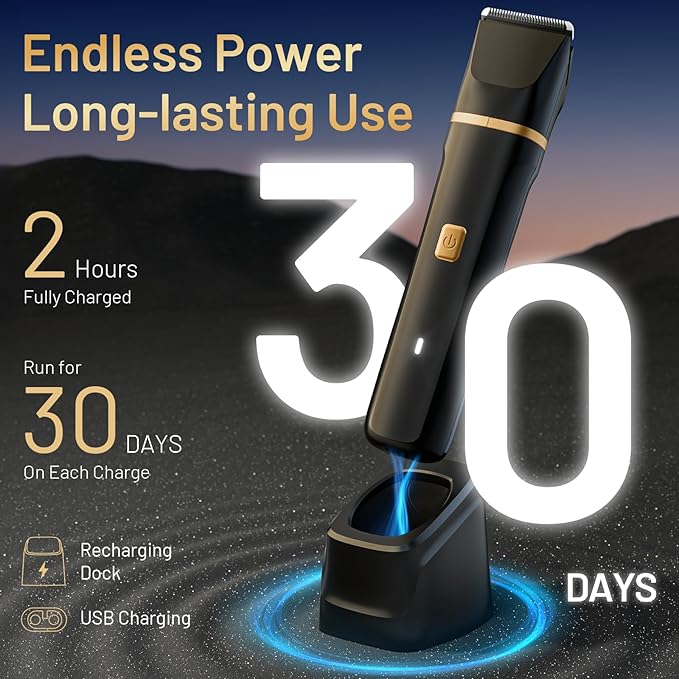 Electric Razor for Men, IPX7 Waterproof Versatile Shaver for Temple, Ear Hairs - Image 5