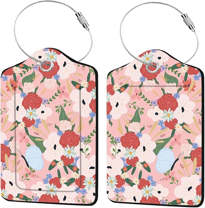 2 Pack Floral Luggage Tag for Suitcase by Unknown