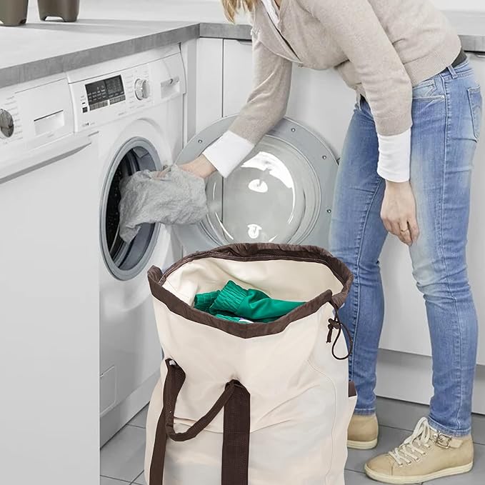 Laundry Bag Backpack with Shoulder Straps and Detergent Holder Clothes - Image 7