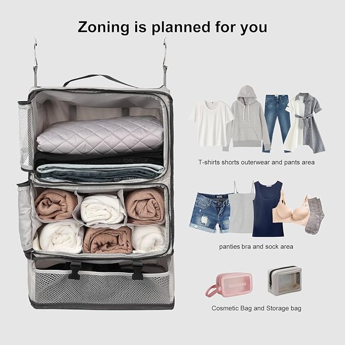 TABITORA Travel Portable Hanging Shelves Closet Organizer Packing Luggage - Image 4
