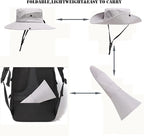 Womens Summer Sun Hat Beach Hat Wide Brim Outdoor UV Protection Hat Foldable - Image 4