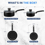 SereneLife 6-Piece Pots and Pans Set – Nonstick Cookware, Heat-Resistant - Image 3