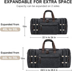 Canvas Expandable Duffle Bag for Men Traveling, Luggage Travel Bag Weekender - Image 4