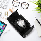 Leather Travel Watch Case, Single Watch Gift Box - Image 6