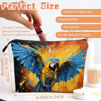 Cosmetic Bags Travel Makeup Toilet Case Waterproof Pouch for Women Girls 6.7X9.45inches - Dynamic Macaw With Spread Wings in A Splashed Background