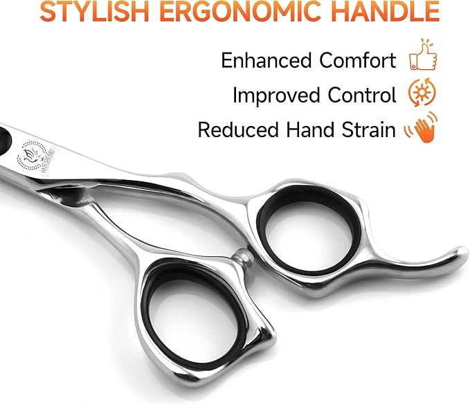 Fenice Peak Professional Hair Thinning Scissors 5.5'' Barber Texturizing Shears with Sharp Razor Edge 440C Thinner Hair Scissors with Ergonomic Design for Salon and Home User.