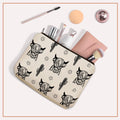 Western Highland Cow Themed Makeup Bag For Women & Teen Girls Travel Gifts (Girl Love High Cow)